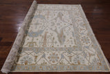 Ivory Turkish Oushak Hand Knotted Wool Area Rug - 8' 3" X 9' 10" - Golden Nile