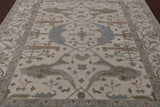 Ivory Turkish Oushak Hand Knotted Wool Area Rug - 8' 3" X 9' 10" - Golden Nile