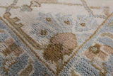 Ivory Turkish Oushak Hand Knotted Wool Area Rug - 8' 3" X 9' 10" - Golden Nile