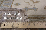 Ivory Turkish Oushak Hand Knotted Wool Area Rug - 8' 3" X 9' 10" - Golden Nile