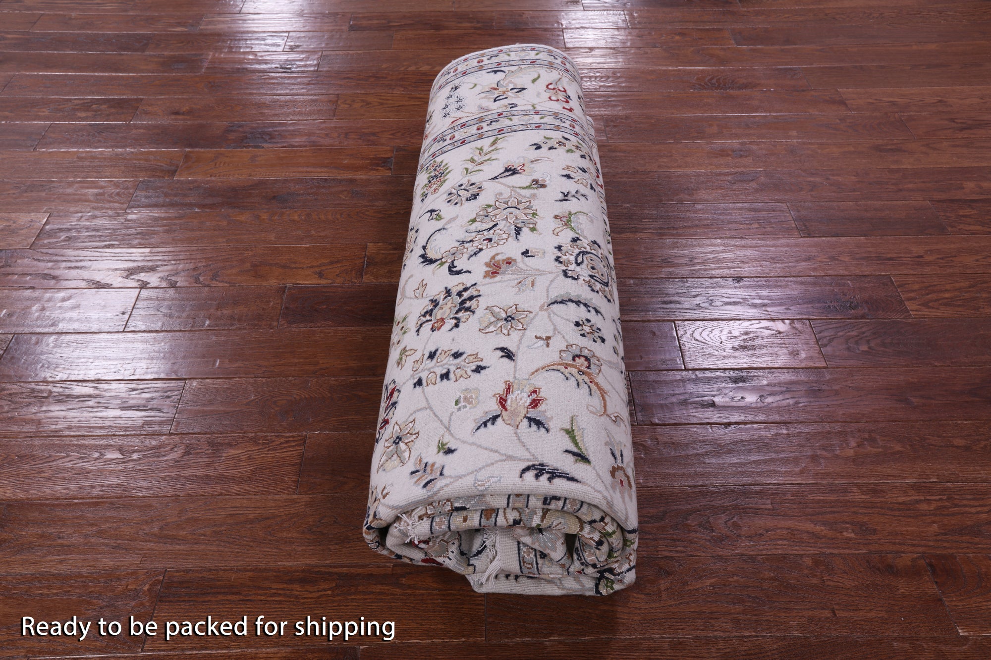 Ivory Persian Nain Hand Knotted Wool & Silk Rug - 8' 2" X 10' 4" - Golden Nile