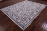Ivory Persian Nain Hand Knotted Wool & Silk Rug - 8' 2" X 10' 4" - Golden Nile