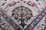 Ivory Persian Nain Hand Knotted Wool & Silk Rug - 8' 2" X 10' 4" - Golden Nile