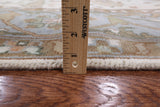Ivory Turkish Oushak Hand Knotted Wool Area Rug - 8' 1" X 9' 9" - Golden Nile