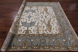 Ivory Turkish Oushak Hand Knotted Wool Area Rug - 8' 1" X 9' 9" - Golden Nile