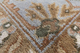 Ivory Turkish Oushak Hand Knotted Wool Area Rug - 8' 1" X 9' 9" - Golden Nile