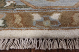 Ivory Turkish Oushak Hand Knotted Wool Area Rug - 8' 1" X 9' 9" - Golden Nile