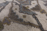 Ivory Turkish Oushak Hand Knotted Wool Area Rug - 8' 1" X 9' 9" - Golden Nile