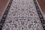 Ivory Persian Nain Hand Knotted Wool & Silk Rug - 5' 10" X 9' 1" - Golden Nile