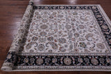 Ivory Persian Nain Hand Knotted Wool & Silk Rug - 5' 10" X 9' 1" - Golden Nile