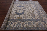 Ivory Turkish Oushak Hand Knotted Wool Rug - 8' 0" X 9' 9" - Golden Nile