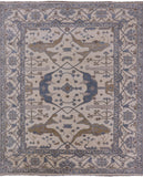 Ivory Turkish Oushak Hand Knotted Wool Rug - 8' 0" X 9' 9" - Golden Nile