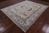 Ivory Turkish Oushak Hand Knotted Wool Rug - 8' 0" X 9' 9" - Golden Nile