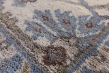 Ivory Turkish Oushak Hand Knotted Wool Rug - 8' 0" X 9' 9" - Golden Nile