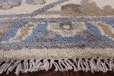 Ivory Turkish Oushak Hand Knotted Wool Rug - 8' 0" X 9' 9" - Golden Nile