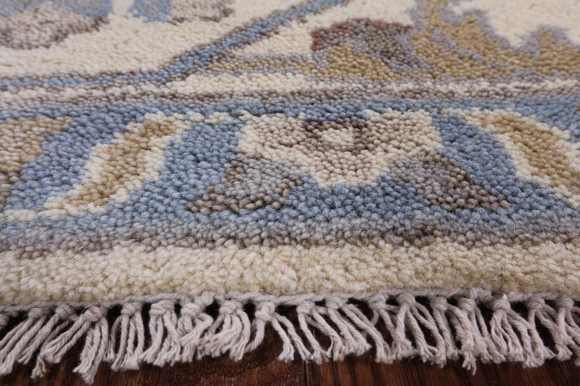 Ivory Turkish Oushak Hand Knotted Wool Rug - 8' 0" X 9' 9" - Golden Nile