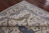 Ivory Turkish Oushak Hand Knotted Wool Rug - 8' 0" X 9' 9" - Golden Nile