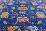 Blue Turkish Oushak Handmade Wool Rug - 12' 4" X 14' 8" - Golden Nile