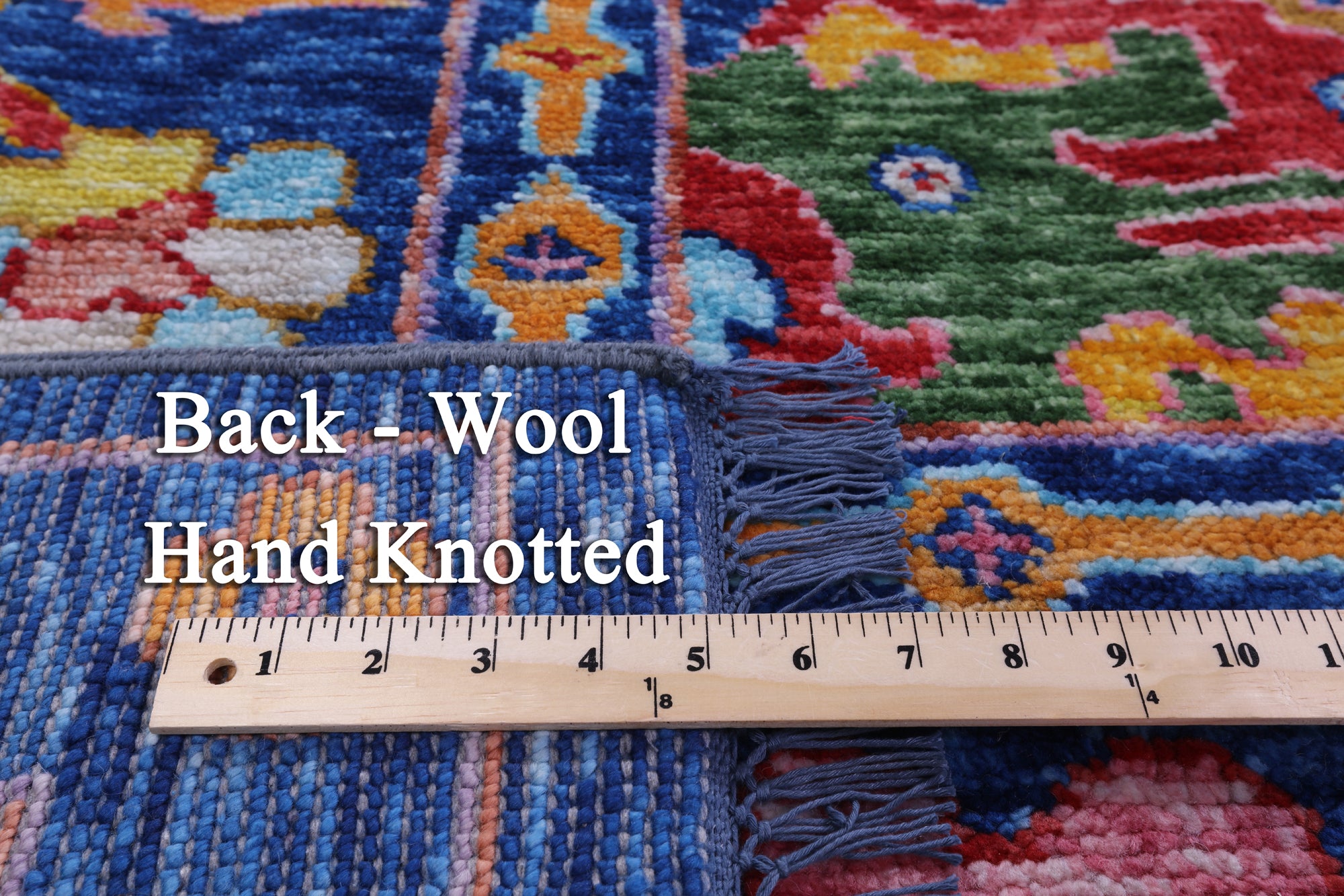 Blue Turkish Oushak Handmade Wool Rug - 12' 4" X 14' 8" - Golden Nile