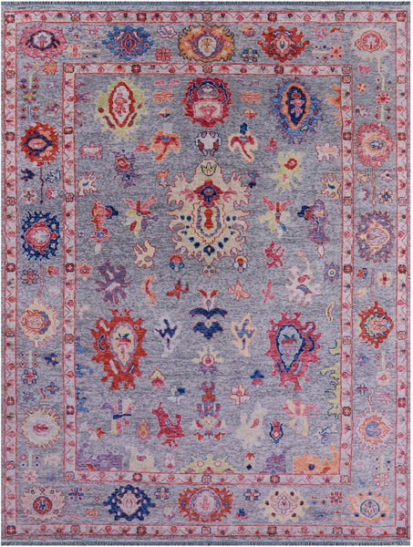 Grey Turkish Oushak Hand Knotted Wool Rug - 10' 2" X 13' 8" - Golden Nile