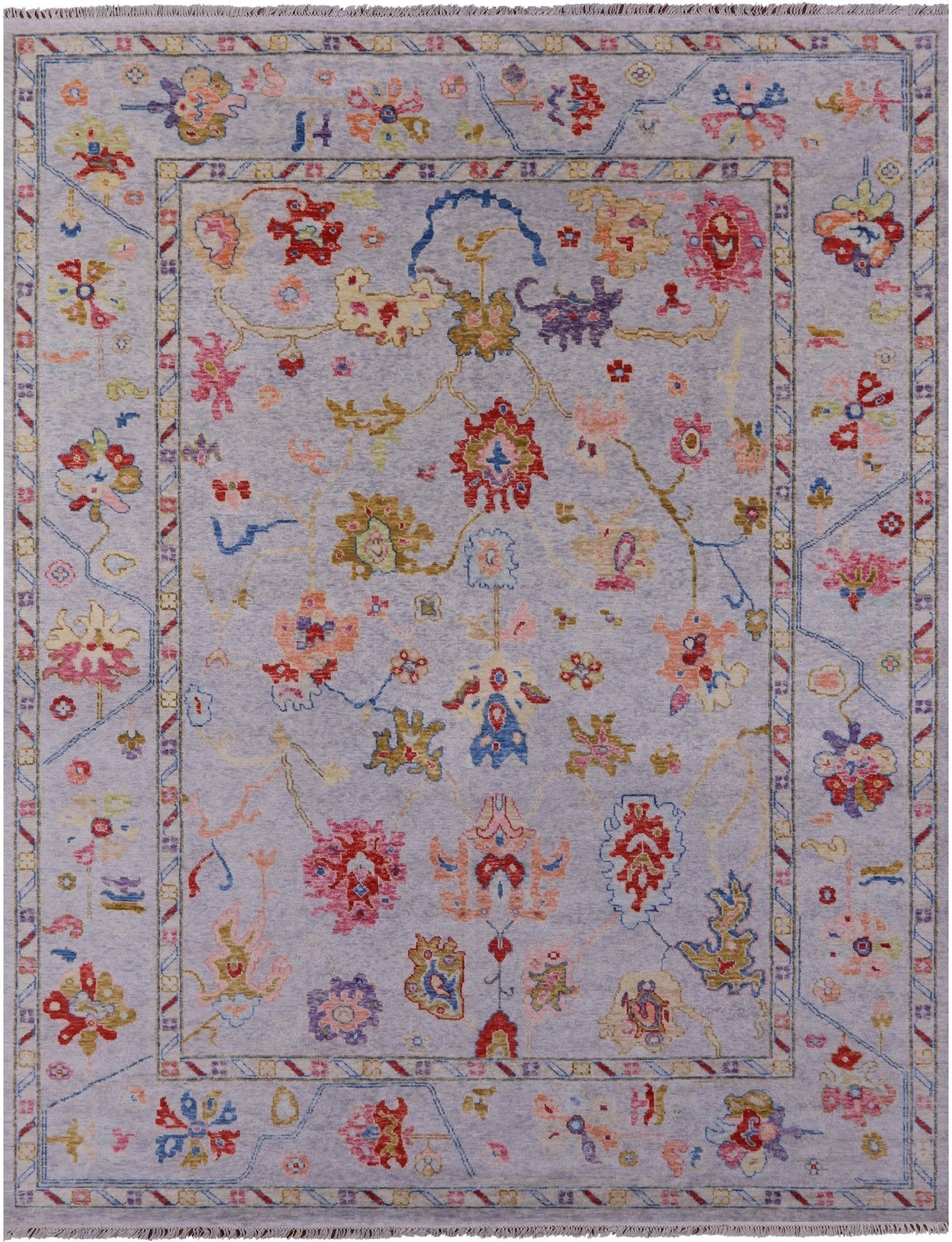 Grey Turkish Oushak Handmade Wool Rug - 10' 4" X 13' 8" - Golden Nile