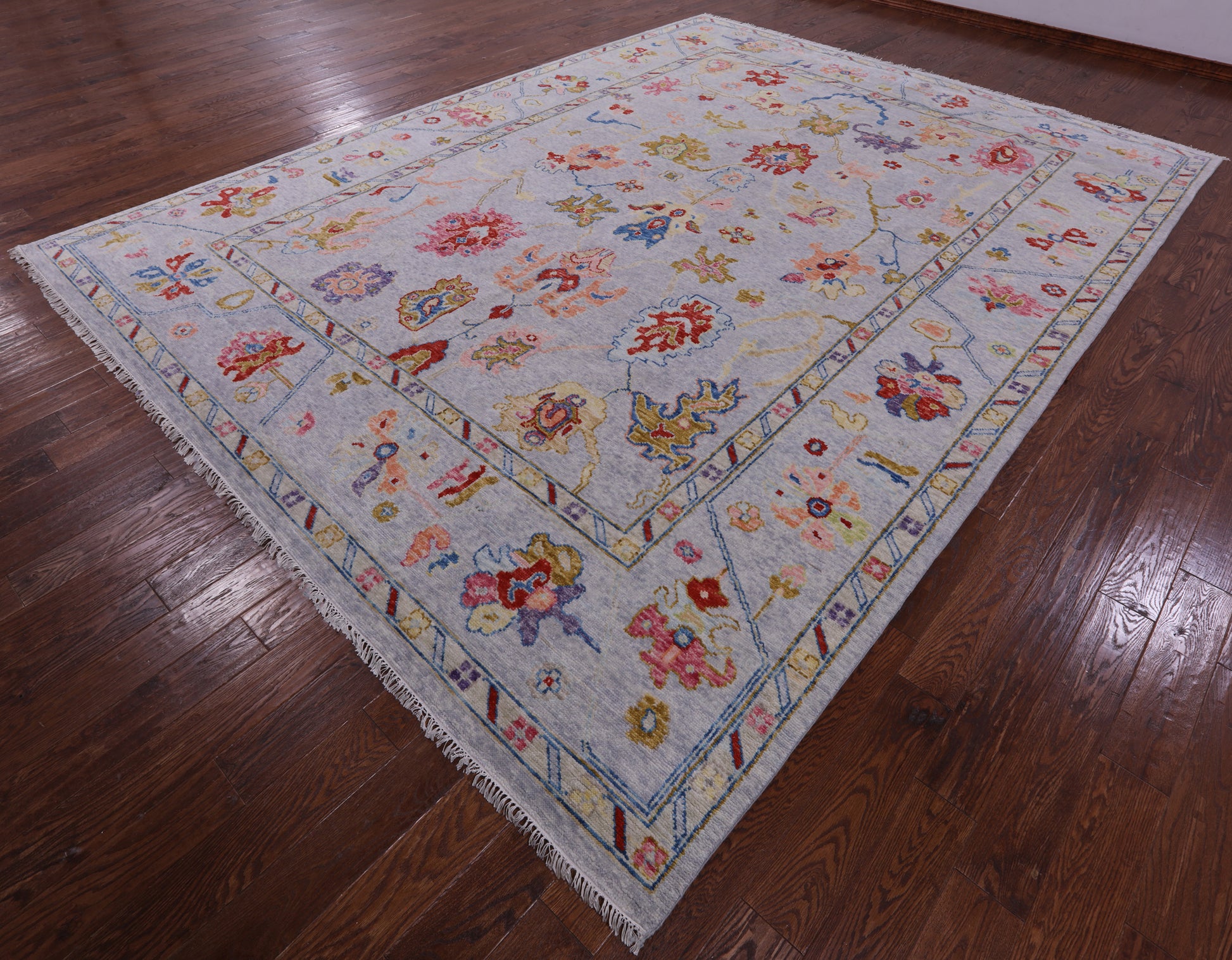 Grey Turkish Oushak Handmade Wool Rug - 10' 4" X 13' 8" - Golden Nile