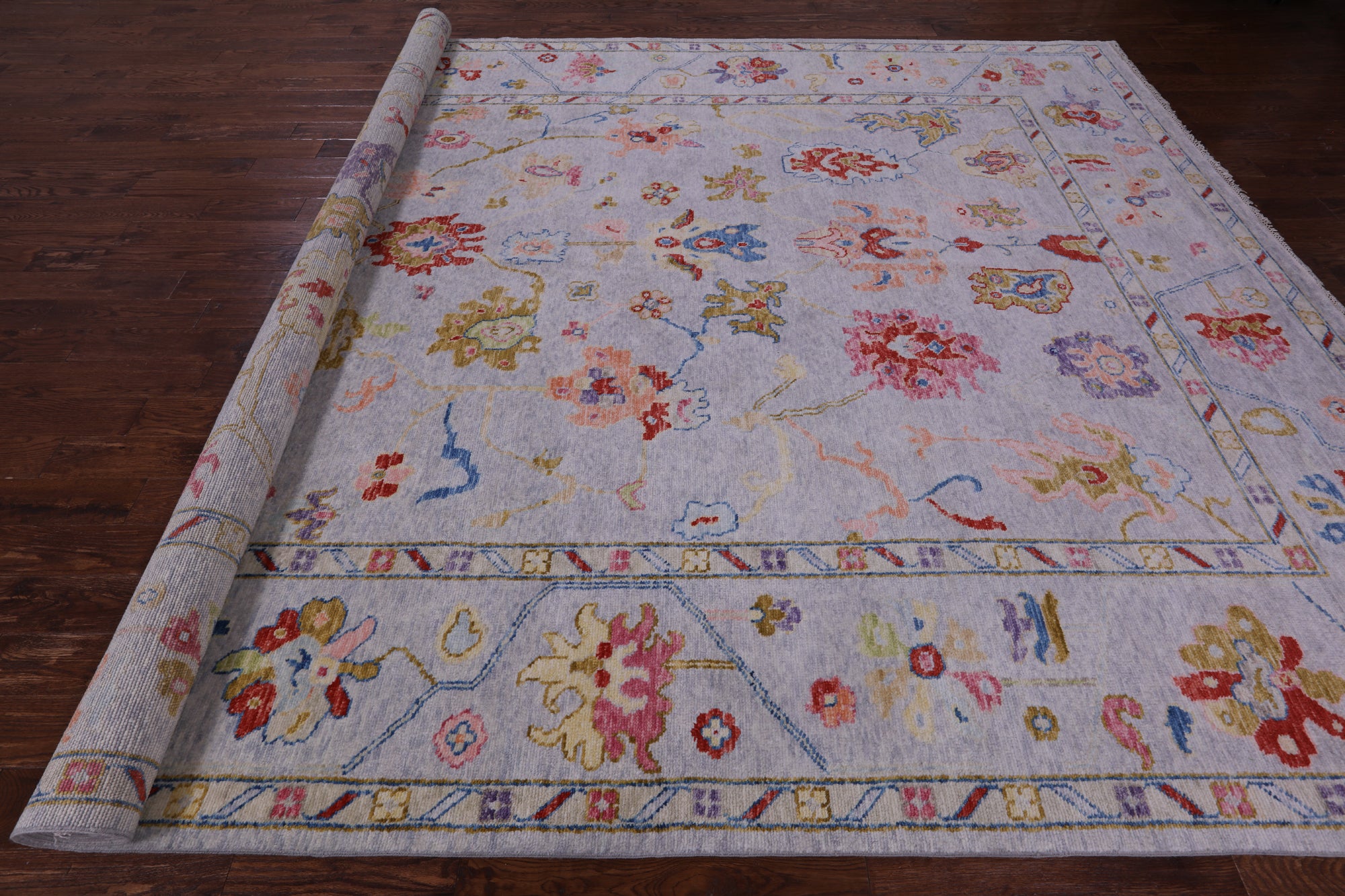 Grey Turkish Oushak Handmade Wool Rug - 10' 4" X 13' 8" - Golden Nile