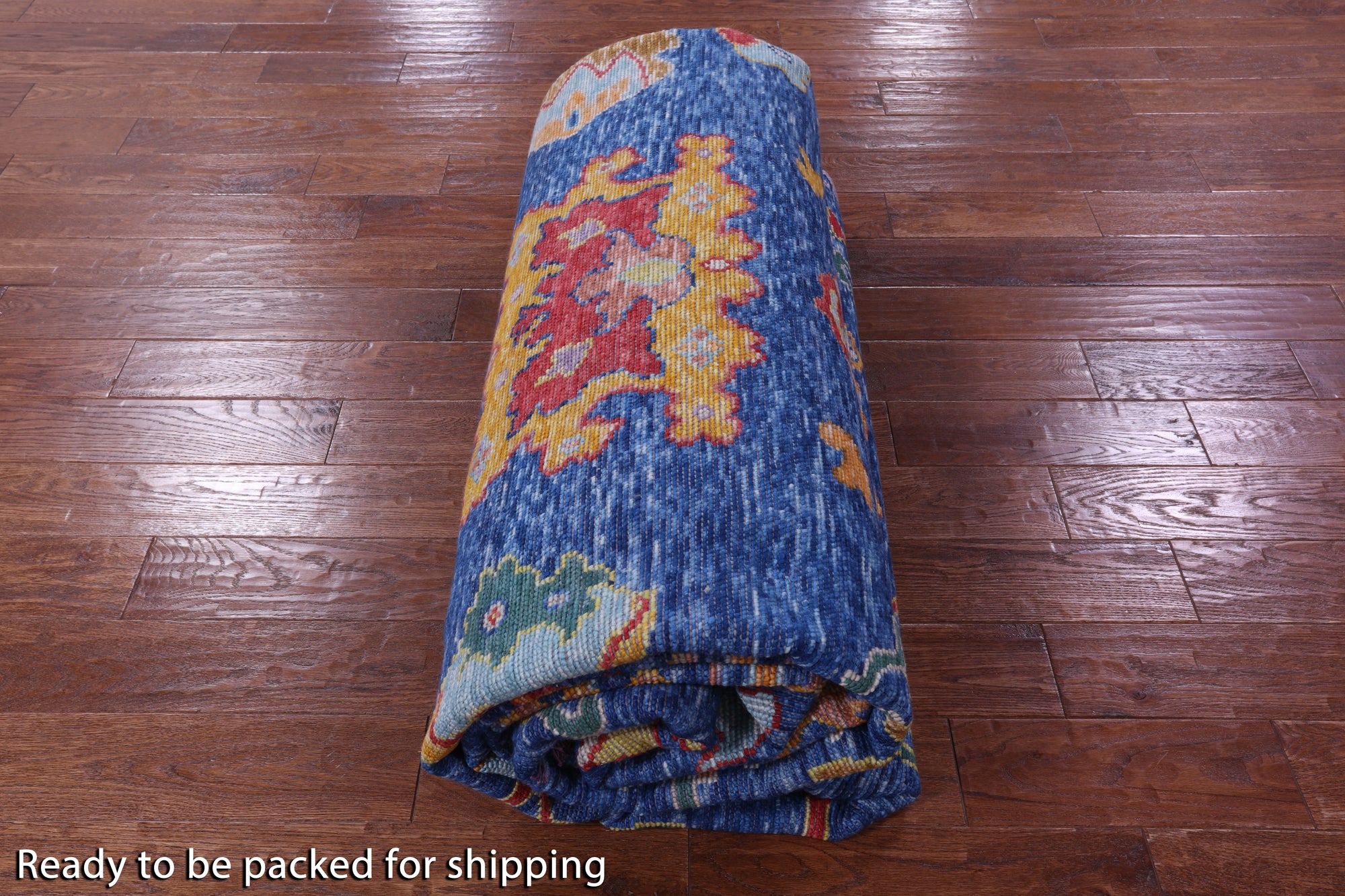 Blue Turkish Oushak Hand Knotted Wool Rug - 10' 4" X 14' 0" - Golden Nile