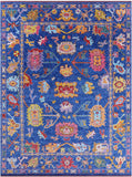 Blue Turkish Oushak Hand Knotted Wool Rug - 10' 4" X 14' 0" - Golden Nile