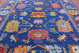 Blue Turkish Oushak Hand Knotted Wool Rug - 10' 4" X 14' 0" - Golden Nile