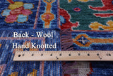 Blue Turkish Oushak Hand Knotted Wool Rug - 10' 4" X 14' 0" - Golden Nile