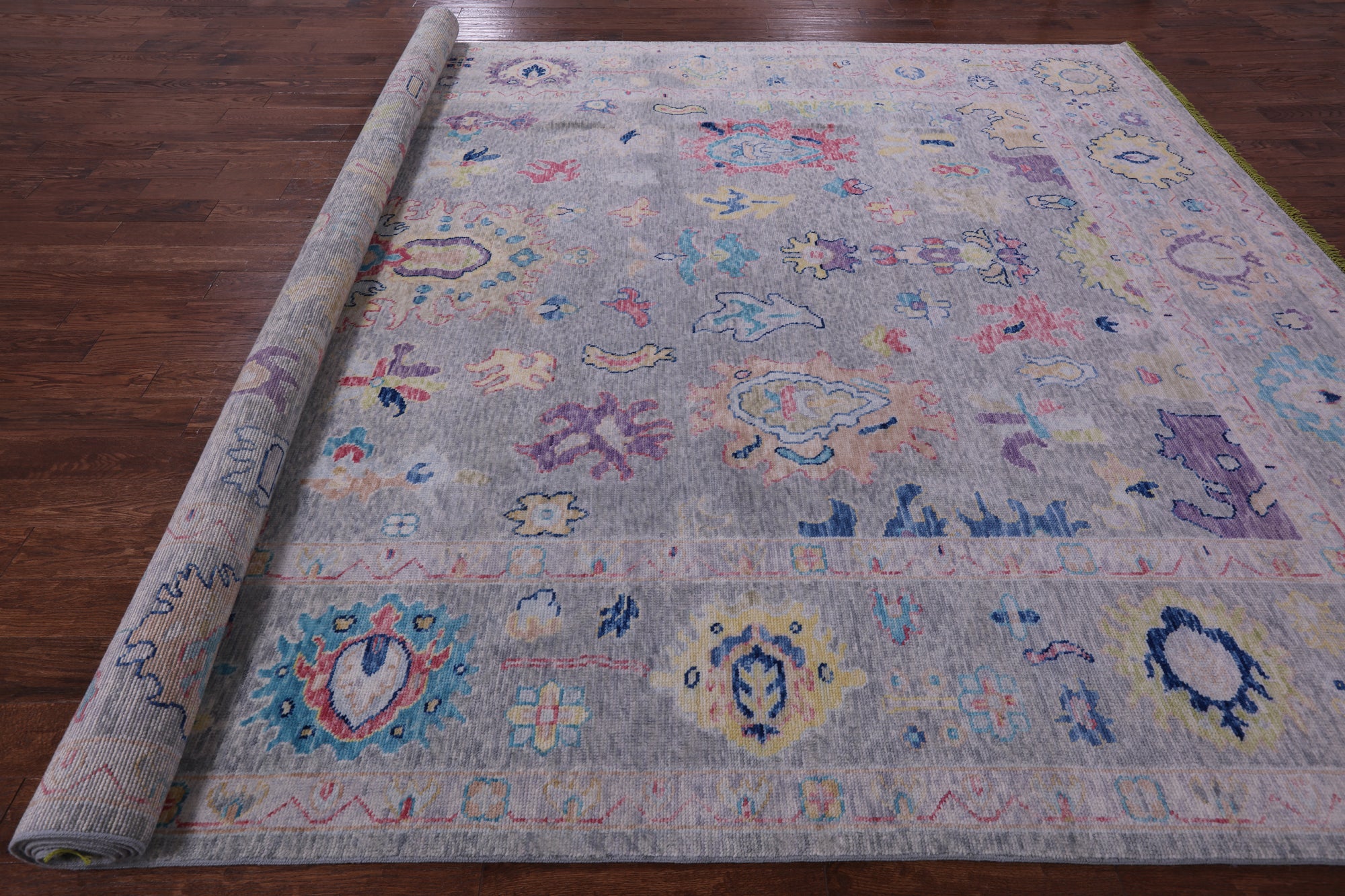 Grey Turkish Oushak Handmade Wool Rug - 10' 5" X 13' 11" - Golden Nile