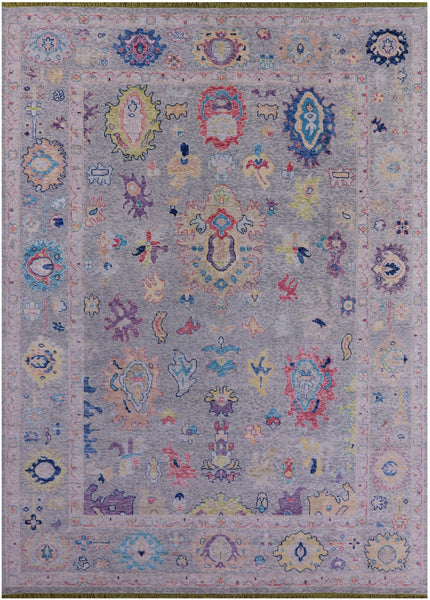 Grey Turkish Oushak Handmade Wool Rug - 10' 5" X 13' 11" - Golden Nile