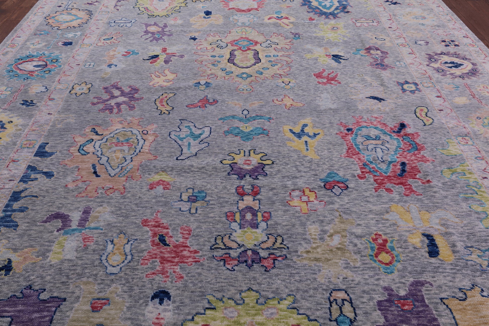 Grey Turkish Oushak Handmade Wool Rug - 10' 5" X 13' 11" - Golden Nile