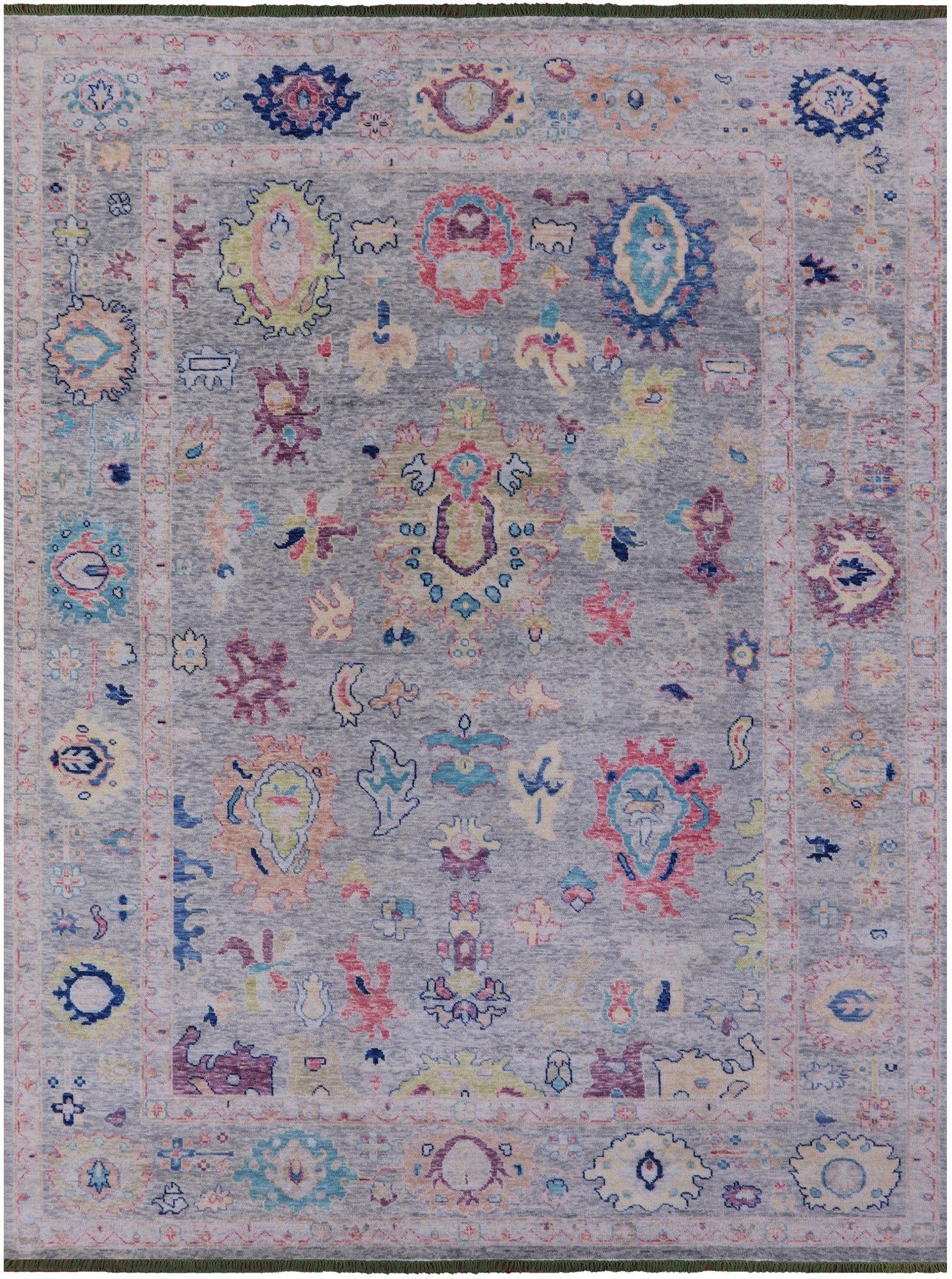 Grey Turkish Oushak Hand Knotted Wool Rug - 10' 3" X 13' 9" - Golden Nile