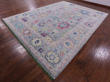 Grey Turkish Oushak Hand Knotted Wool Rug - 10' 3" X 13' 9" - Golden Nile