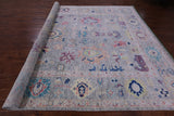 Grey Turkish Oushak Hand Knotted Wool Rug - 10' 3" X 13' 9" - Golden Nile