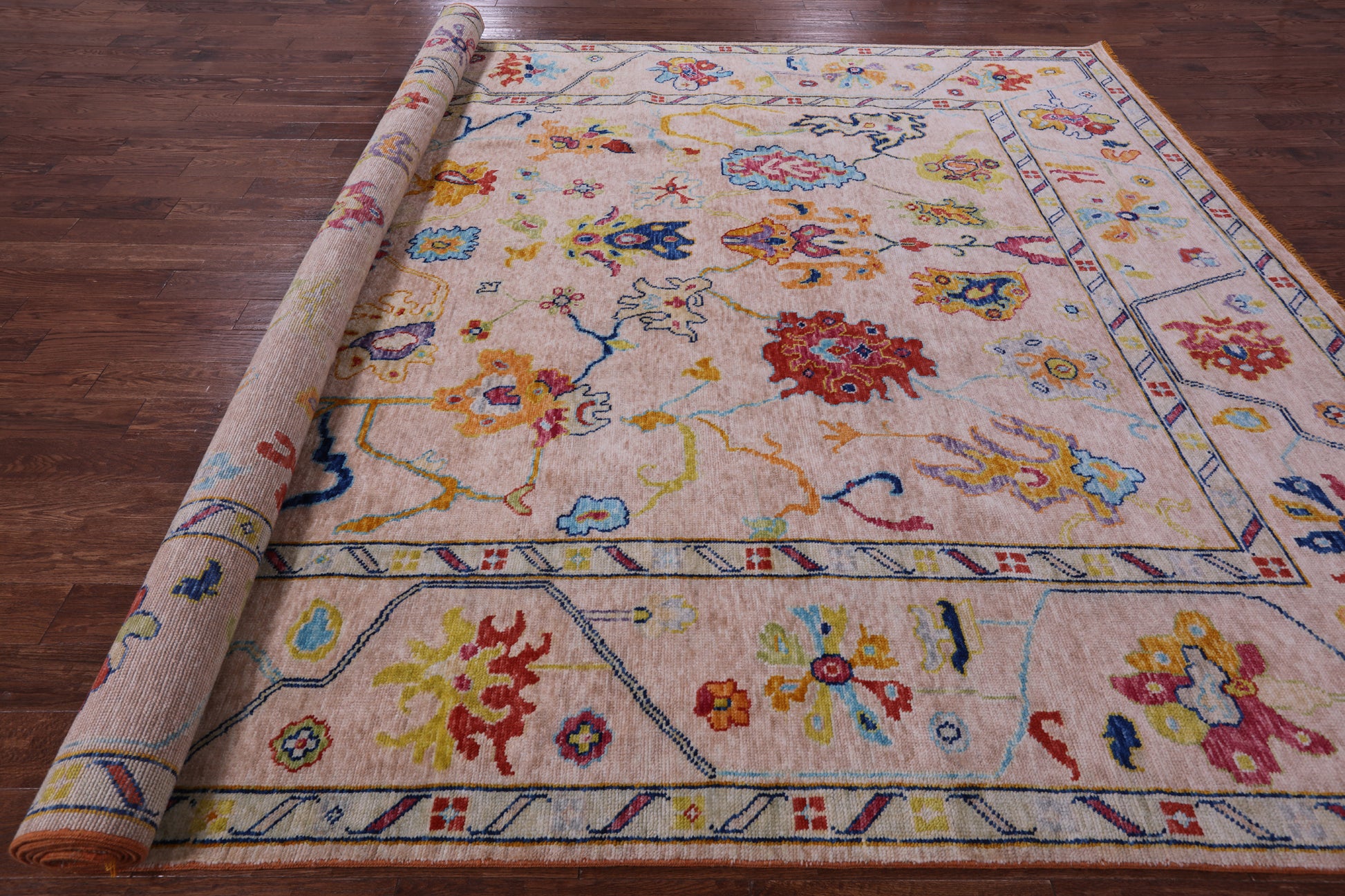 Turkish Oushak Hand Knotted Wool Rug - 10' 4" X 13' 10" - Golden Nile
