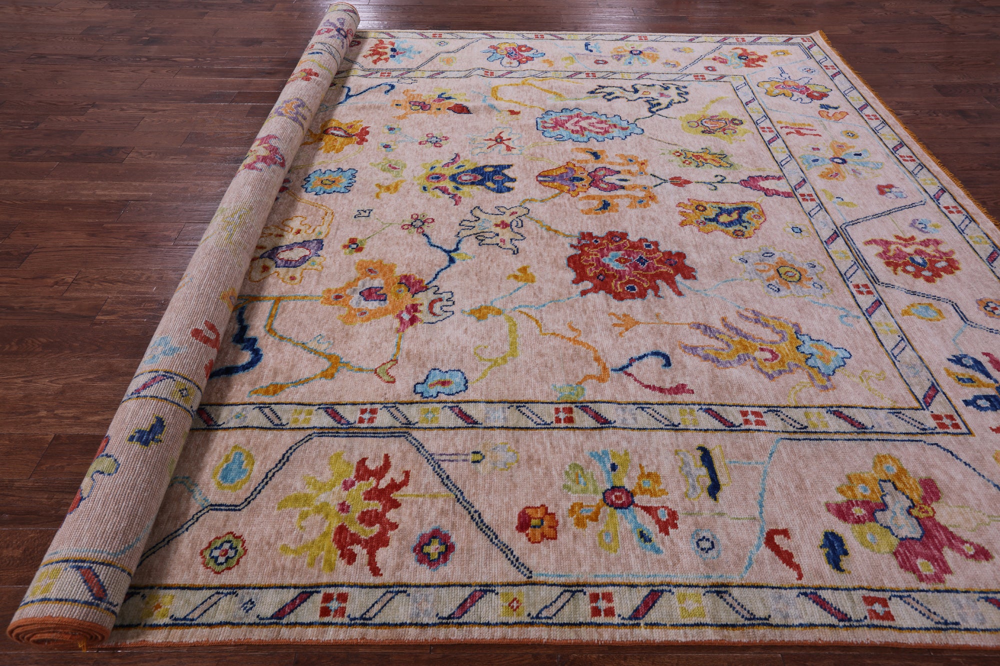 Turkish Oushak Hand Knotted Wool Rug - 10' 4" X 13' 10" - Golden Nile