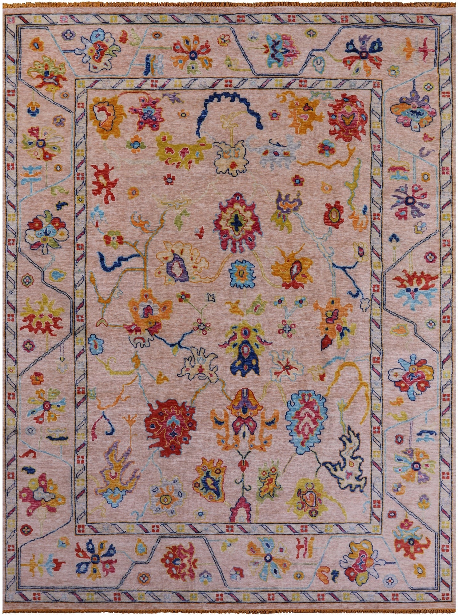 Turkish Oushak Hand Knotted Wool Rug - 10' 4" X 13' 10" - Golden Nile