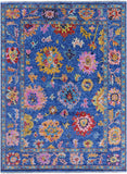 Blue Turkish Oushak Hand Knotted Wool Rug - 10' 0" X 13' 9" - Golden Nile