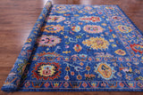 Blue Turkish Oushak Handmade Wool Rug - 9' 10" X 13' 9" - Golden Nile