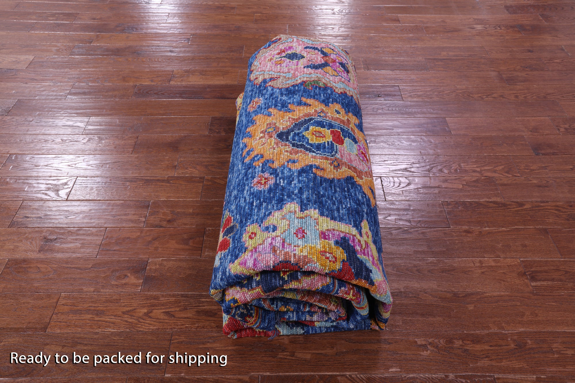 Blue Turkish Oushak Handmade Wool Rug - 9' 10" X 13' 9" - Golden Nile
