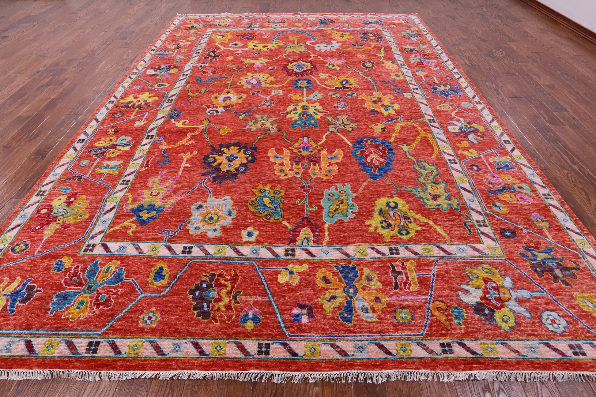 Turkish Oushak Hand Knotted Wool Rug - 10' 4" X 13' 8" - Golden Nile