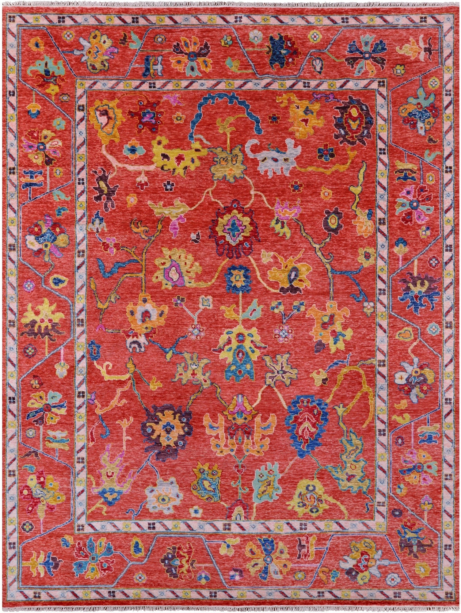 Turkish Oushak Hand Knotted Wool Rug - 10' 4" X 13' 8" - Golden Nile