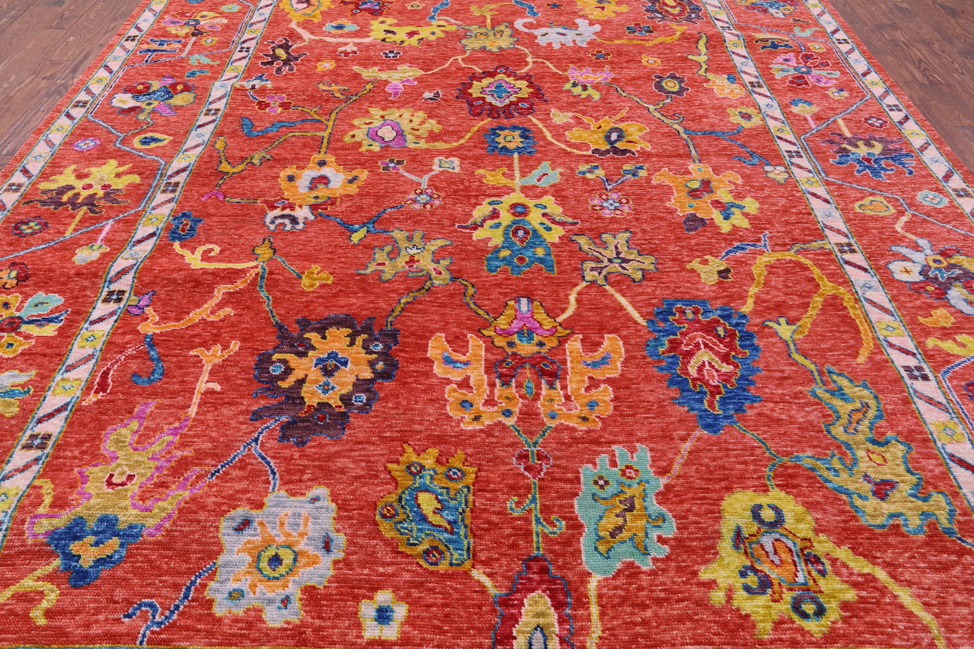 Turkish Oushak Hand Knotted Wool Rug - 10' 4" X 13' 8" - Golden Nile