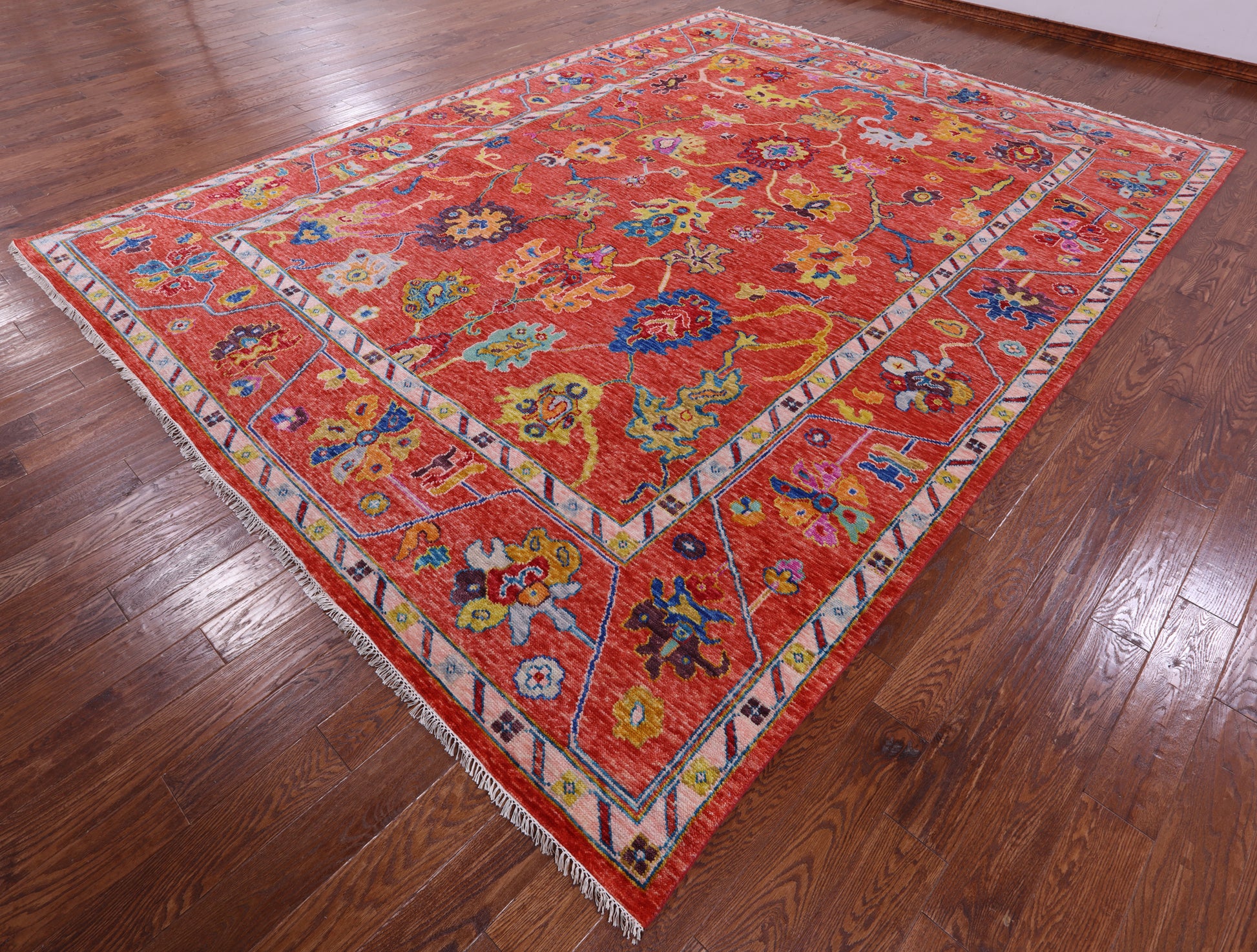 Turkish Oushak Hand Knotted Wool Rug - 10' 4" X 13' 8" - Golden Nile
