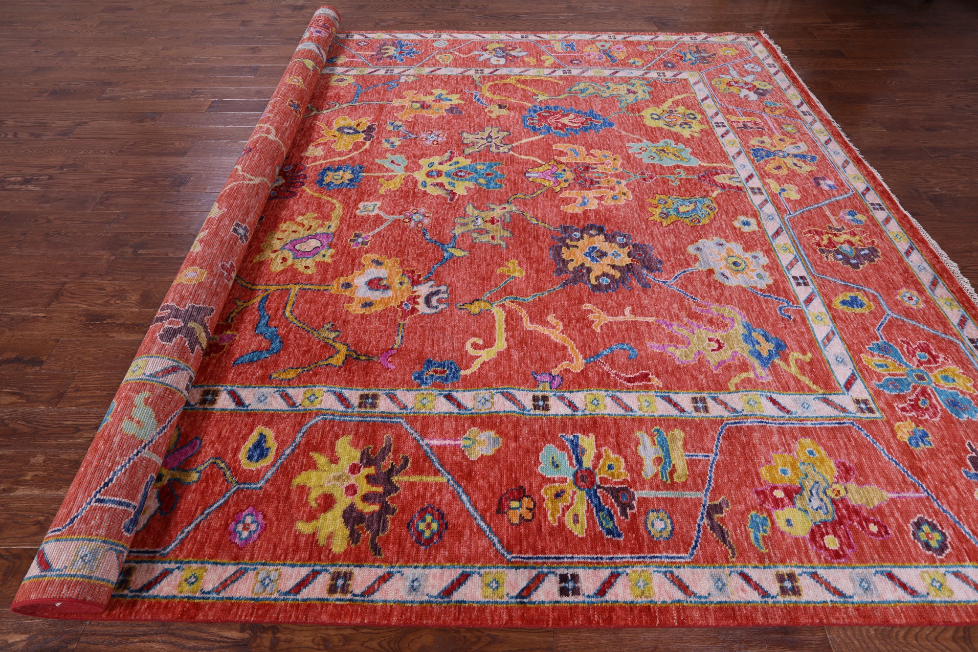 Turkish Oushak Hand Knotted Wool Rug - 10' 4" X 13' 8" - Golden Nile