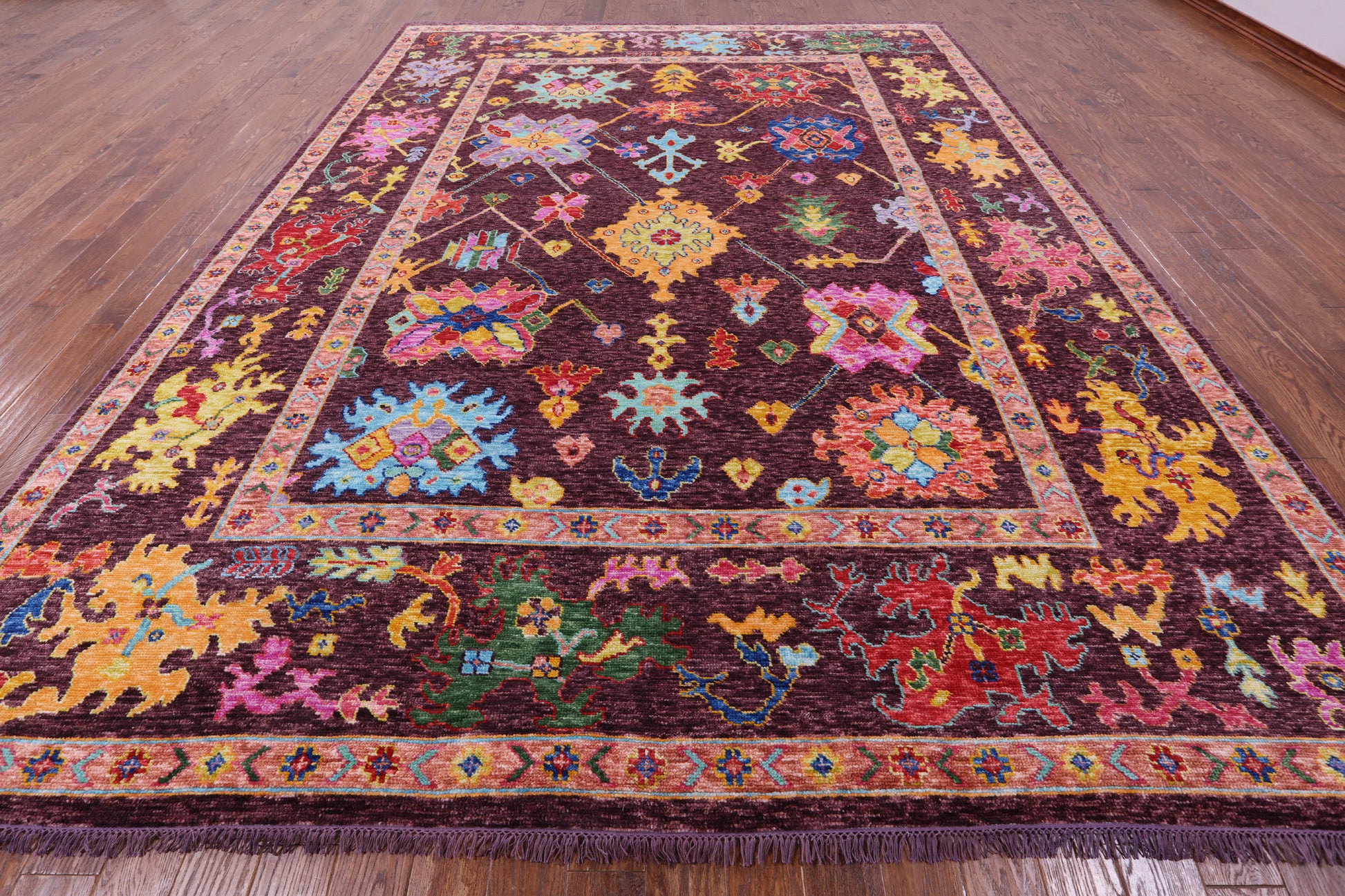 Turkish Oushak Hand Knotted Wool Rug - 10' 5" X 13' 9" - Golden Nile