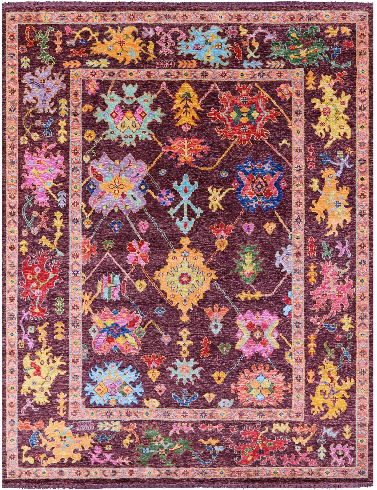 Turkish Oushak Hand Knotted Wool Rug - 10' 5" X 13' 9" - Golden Nile